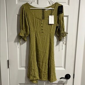 Faithfull the Brand Sophia Mini Dress Belmont Dot Print Dress US Size 4/Small